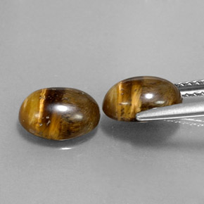 カラットの天然ゴールドブラウンTiger's Eye（8.9×6.9 mm・オーバルカット）