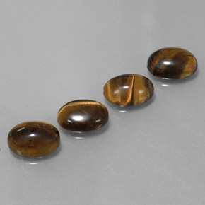カラットの天然ゴールドブラウンTiger's Eye（8.9×6.9 mm・オーバルカット）