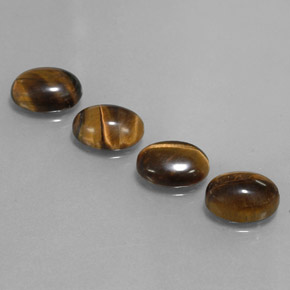 カラットの天然ゴールドブラウンTiger's Eye（8.9×6.9 mm・オーバルカット）