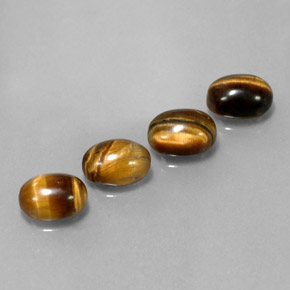 カラットの天然ゴールドブラウンTiger's Eye（8×6 mm・オーバルカット）