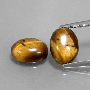 カラットの天然ゴールドブラウンTiger's Eye（9×7.1 mm・オーバルカット）