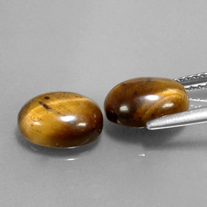 カラットの天然ゴールドブラウンTiger's Eye（9×7.1 mm・オーバルカット）