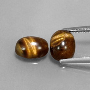 カラットの天然ゴールドブラウンTiger's Eye（8.1×6.2 mm・オーバルカット）