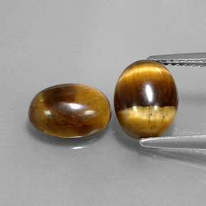 カラットの天然ゴールドブラウンTiger's Eye（9×6.9 mm・オーバルカット）