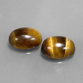 カラットの天然ゴールドブラウンTiger's Eye（9×6.9 mm・オーバルカット）