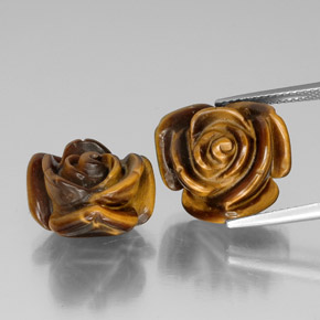 カラットの天然ゴールドブラウンTiger's Eye（16×15.6 mm・ファンシーシェイプ）