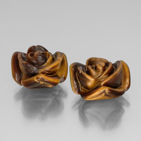 カラットの天然ゴールドブラウンTiger's Eye（16×15.6 mm・ファンシーシェイプ）