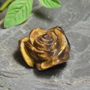 12.56カラットの天然ゴールドブラウンTiger's Eye（16.4×15.9 mm・フラワーカット）