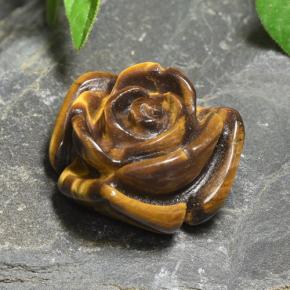 11.12カラットの天然ゴールドブラウンTiger's Eye（15.7×15 mm・フラワーカット）