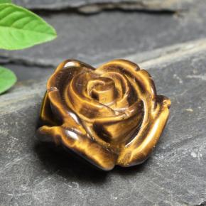 11.54カラットの天然ゴールデンブラウンTiger's Eye（15.6×15.1 mm・フラワーカット）