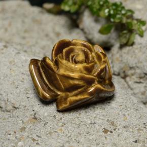11.39カラットの天然ゴールドブラウンTiger's Eye（15.6×14.9 mm・フラワーカット）