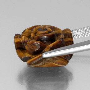 11.66カラットの天然ゴールドブラウンTiger's Eye（15.4×15.4 mm・ファンシーシェイプ）