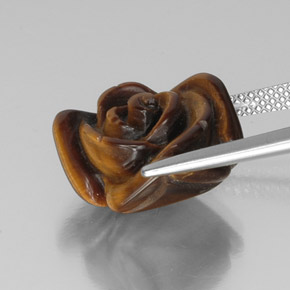 9.94カラットの天然ゴールドブラウンTiger's Eye（15.2×14.7 mm・ファンシーシェイプ）