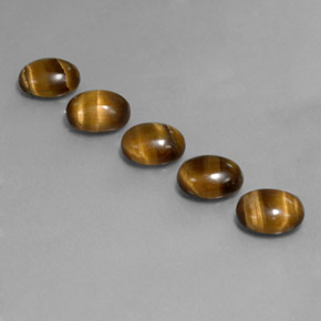 カラットの天然ゴールドブラウンTiger's Eye（8.8×6.8 mm・オーバルカット）