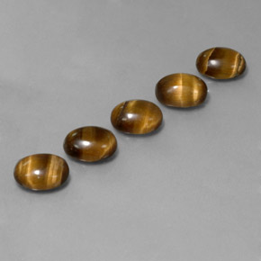 カラットの天然ゴールドブラウンTiger's Eye（8.8×6.8 mm・オーバルカット）