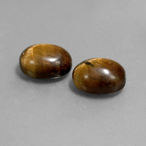カラットの天然ゴールドブラウンTiger's Eye（9×6.9 mm・オーバルカット）