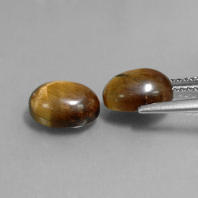 カラットの天然ゴールドブラウンTiger's Eye（9×6.9 mm・オーバルカット）
