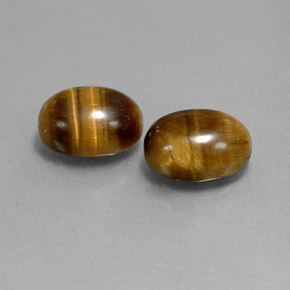 カラットの天然ゴールドブラウンTiger's Eye（9×7 mm・オーバルカット）