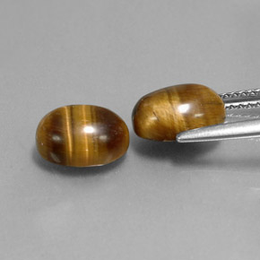 カラットの天然ゴールドブラウンTiger's Eye（9×7 mm・オーバルカット）