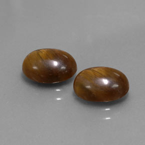 カラットの天然ゴールドブラウンタイガーアイ（8.8×6.8 mm・オーバルカット）