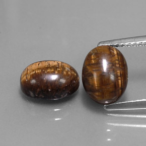 カラットの天然ゴールドブラウンTiger's Eye（9×7 mm・オーバルカット）