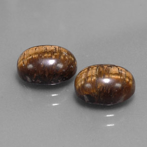 カラットの天然ゴールドブラウンTiger's Eye（9×7 mm・オーバルカット）