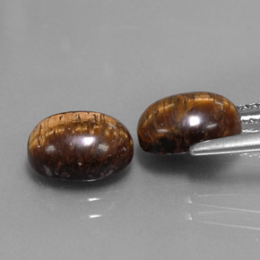 カラットの天然ゴールドブラウンTiger's Eye（9×7 mm・オーバルカット）