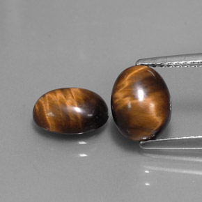 カラットの天然ゴールドブラウンTiger's Eye（8.8×6.9 mm・オーバルカット）