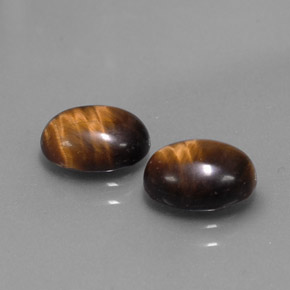 カラットの天然ゴールドブラウンTiger's Eye（8.8×6.9 mm・オーバルカット）