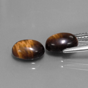 カラットの天然ゴールドブラウンTiger's Eye（8.8×6.9 mm・オーバルカット）