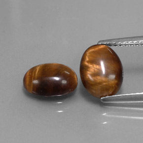 カラットの天然ゴールドブラウンTiger's Eye（9×7 mm・オーバルカット）
