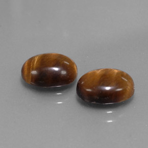カラットの天然ゴールドブラウンTiger's Eye（9×7 mm・オーバルカット）