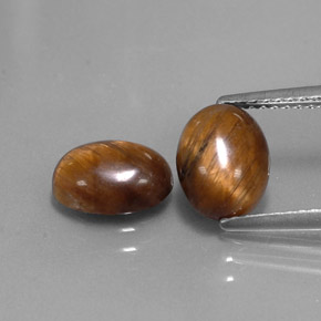 カラットの天然ゴールドブラウンTiger's Eye（8.8×6.7 mm・オーバルカット）