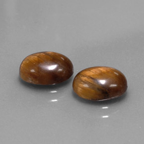 カラットの天然ゴールドブラウンTiger's Eye（8.8×6.7 mm・オーバルカット）