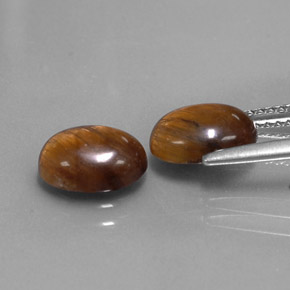 カラットの天然ゴールドブラウンTiger's Eye（8.8×6.7 mm・オーバルカット）