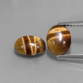 カラットの天然ゴールドブラウンTiger's Eye（8.8×6.9 mm・オーバルカット）