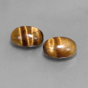 カラットの天然ゴールドブラウンTiger's Eye（8.8×6.9 mm・オーバルカット）
