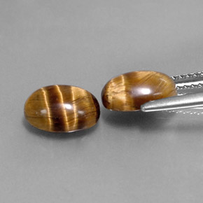 カラットの天然ゴールドブラウンTiger's Eye（8.8×6.9 mm・オーバルカット）