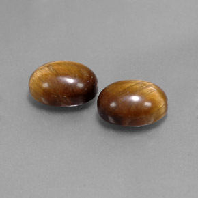 カラットの天然ゴールドブラウンTiger's Eye（9×7 mm・オーバルカット）