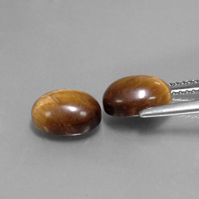 カラットの天然ゴールドブラウンTiger's Eye（9×7 mm・オーバルカット）