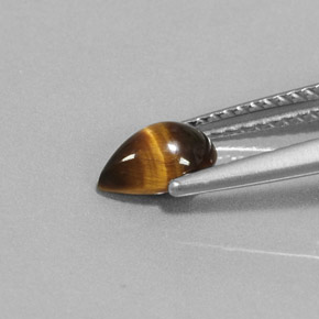0.70カラットの天然ゴールドブラウンTiger's Eye（7.2×5 mm・洋梨の形）