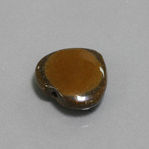 7.51カラットの天然ゴールドブラウンTiger's Eye（14.4×13.6 mm・ハート型）