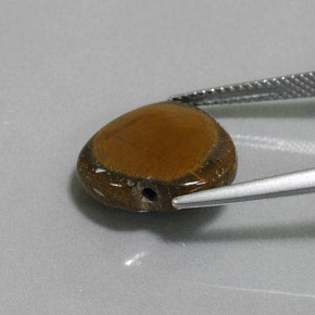 7.51カラットの天然ゴールドブラウンTiger's Eye（14.4×13.6 mm・ハート型）