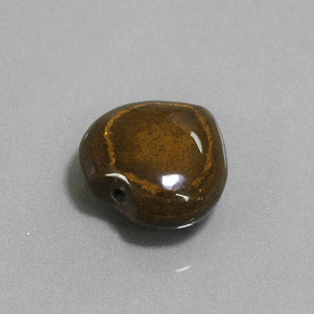 9.02カラットの天然ゴールドブラウンTiger's Eye（13.6×13.2 mm・ハート型）