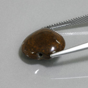 8.40カラットの天然ゴールドブラウンタイガーズアイ、ハート型、オペーク