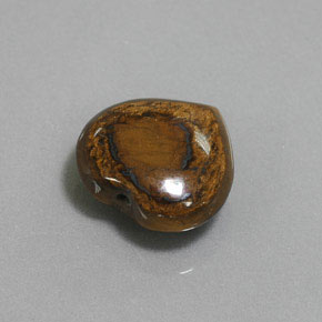 8.46カラットの天然ゴールドブラウンTiger's Eye（14.2×13.4 mm・ハート型）