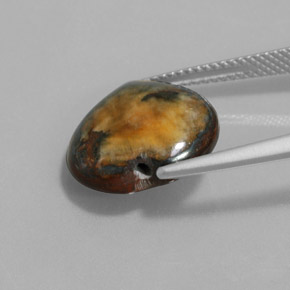 9.68カラットの天然ゴールドブラウンTiger's Eye（14.3×13.8 mm・ハート型）