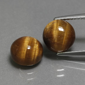 カラットの天然ゴールドブラウンTiger's Eye（7.98 mm・ラウンドカット）