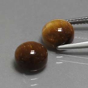 カラットの天然ゴールドブラウンTiger's Eye（7.98 mm・ラウンドカット）