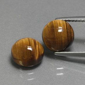 カラットの天然ゴールドブラウンTiger's Eye（8.00 mm・ラウンドカット）